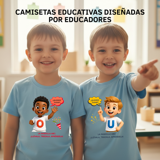 Camiseta infantil educativa Primeros trazos O
