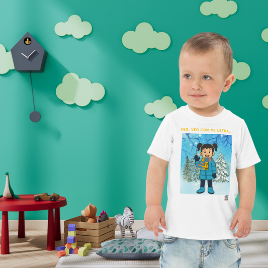Camiseta infantil educativa Veo, veo con mi letra I