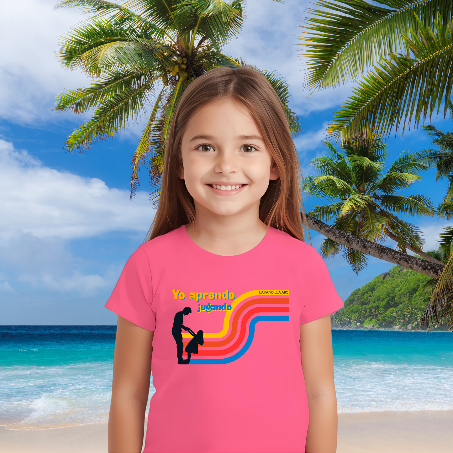Camiseta infantil Yo aprendo jugando padre-hija