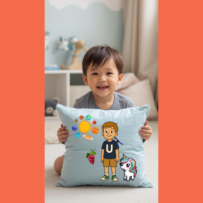 Funda de Cojín educativo Aprende el sonido U - Regalo especial de Ulises