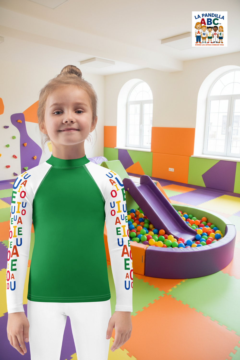 Camiseta compresión infantil Encuentra tu vocal favorita: E de Elena