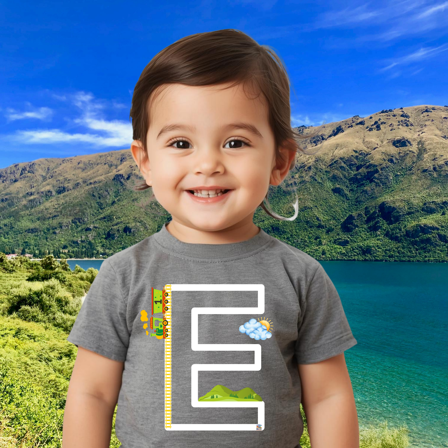 Camiseta infantil educativa bebé Crece con La Pandilla ABC-E