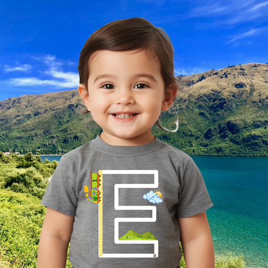 Camiseta infantil educativa bebé Crece con La Pandilla ABC-E