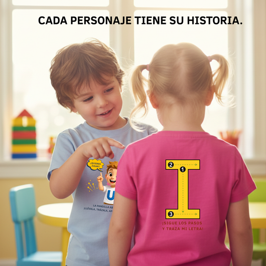Camiseta infantil educativa Primeros trazos I