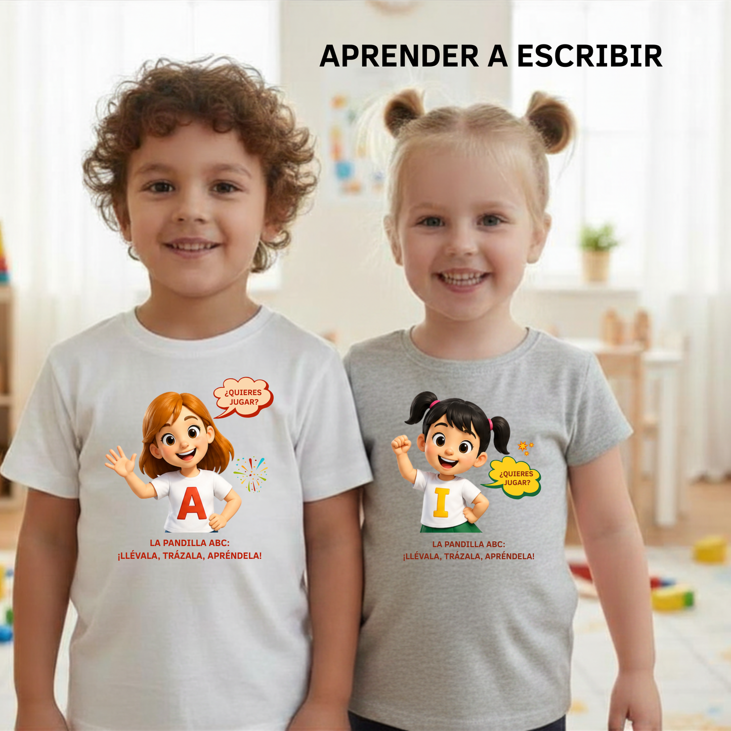 Camiseta infantil educativa Primeros trazos A
