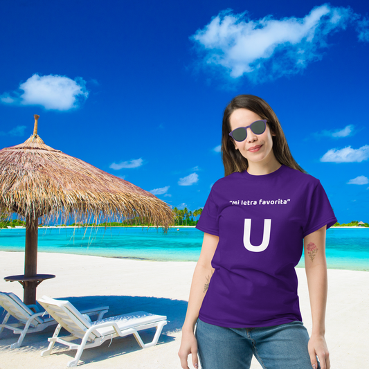 Camiseta clásica unisex adultos Mi letra favorita U