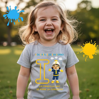 Camiseta infantil educativa I de Iris – Aprende la letra I con el invierno, la imaginación y la amistad