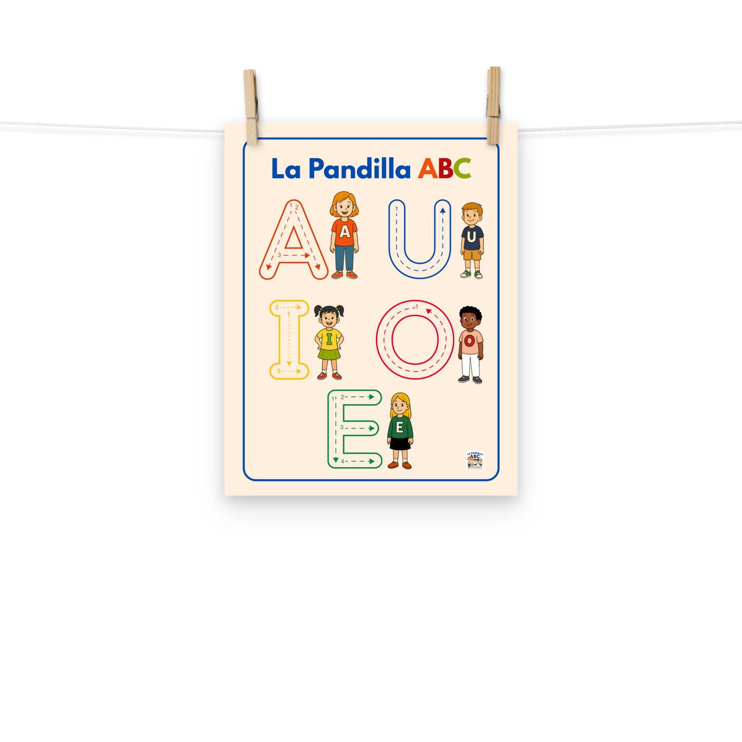 Póster Educativo: Aprende el Trazo de las Vocales