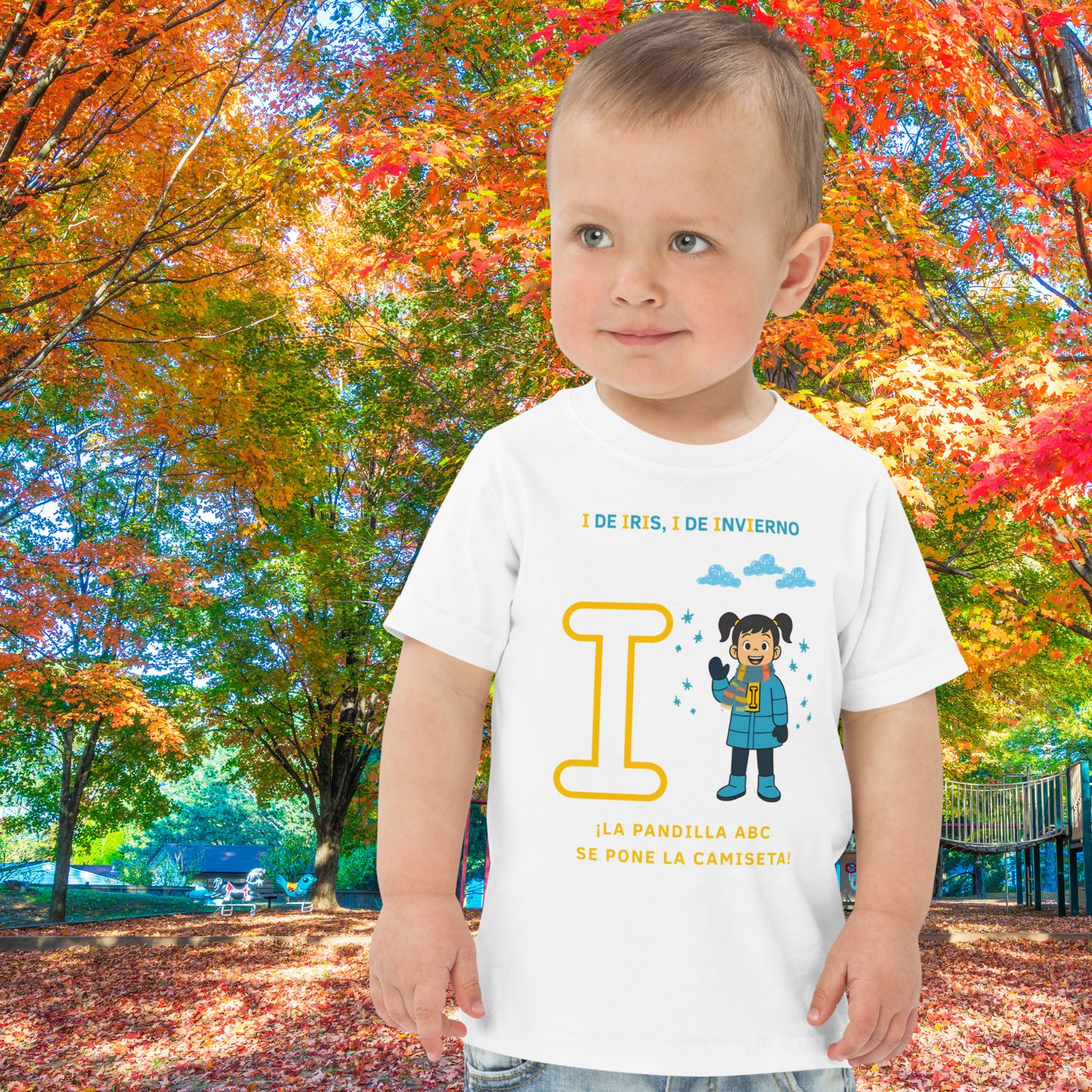 Iris I Educational Children's T-Shirt – Learn the letter I with winter, imagination, and friendship