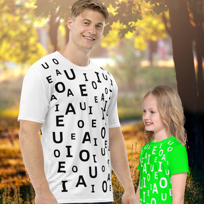 Camiseta Hombre La Pandilla ABC – A Juego con Peques | Diseño Educativo Verano | versión color blanco