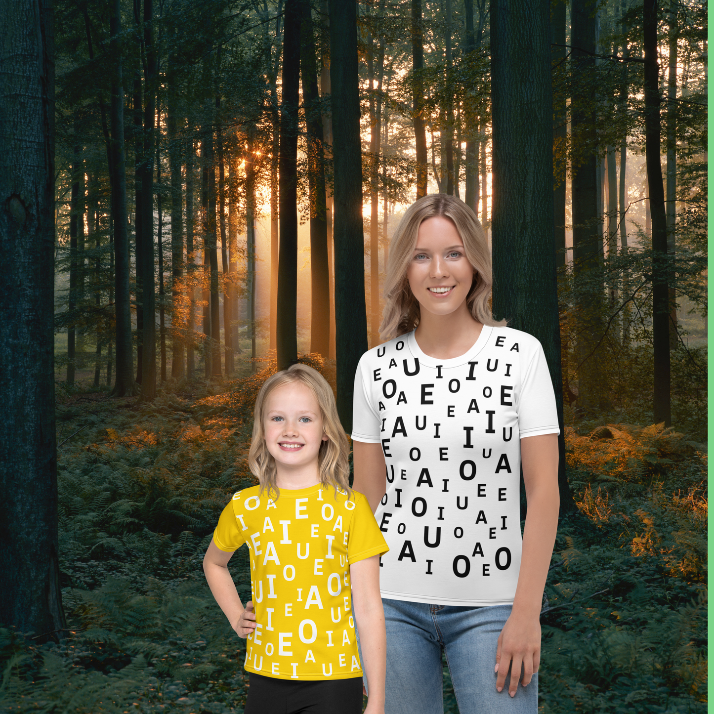 Camiseta Mujer La Pandilla ABC – A Juego con Peques | Diseño Educativo Verano | versión color blanco