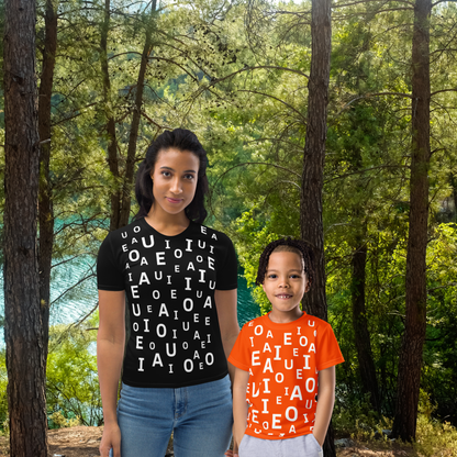 Camiseta Mujer La Pandilla ABC – A Juego con Peques | Diseño Educativo Verano | versión color negro
